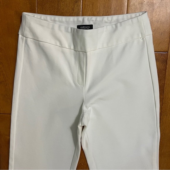 Jones & Co White Straight-Leg Pants Size S Preppy Quiet Luxury Coastal Nautical - Picture 2 of 12